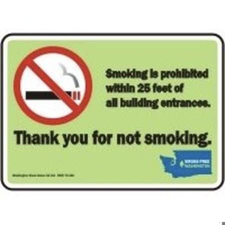 Accuform Designated Smoking Area, Aluminum, 10 in x 14 in, Mounting Holes MSMK430VA